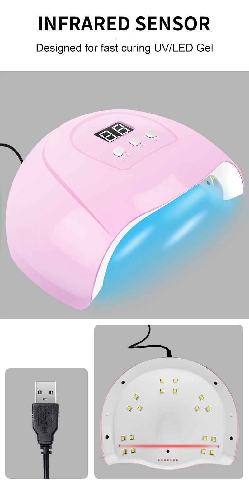 Gel Nail Kit with UV Lamp, Electric Nail Drill & Manicure Tools