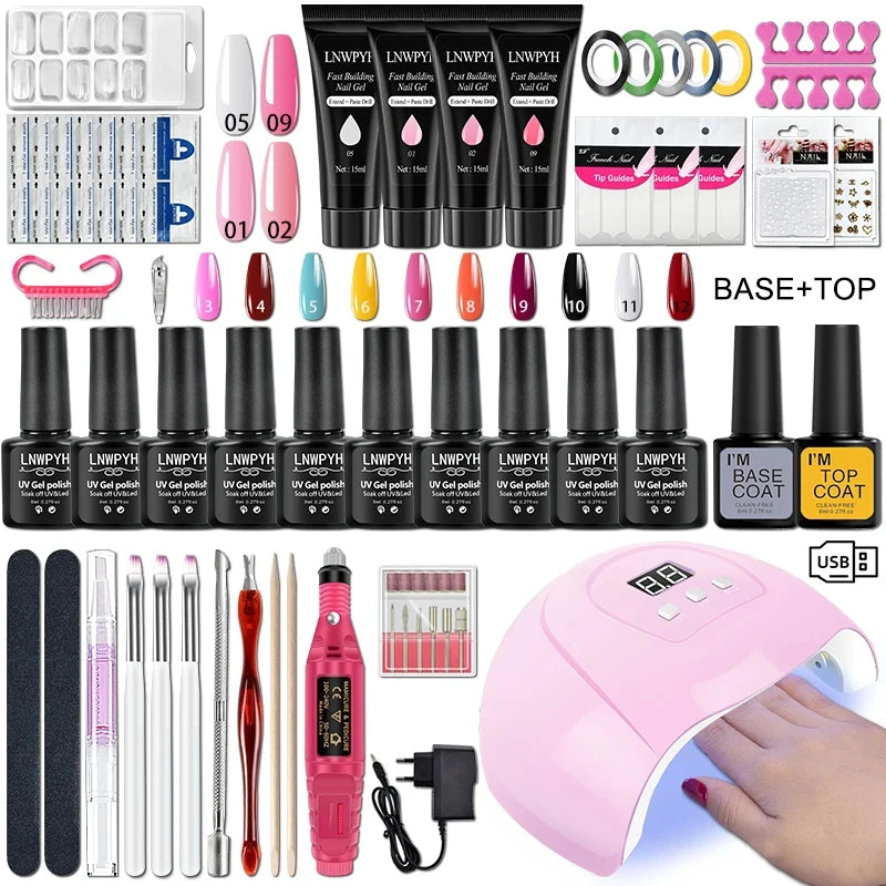 Gel Nail Kit with UV Lamp, Electric Nail Drill & Manicure Tools