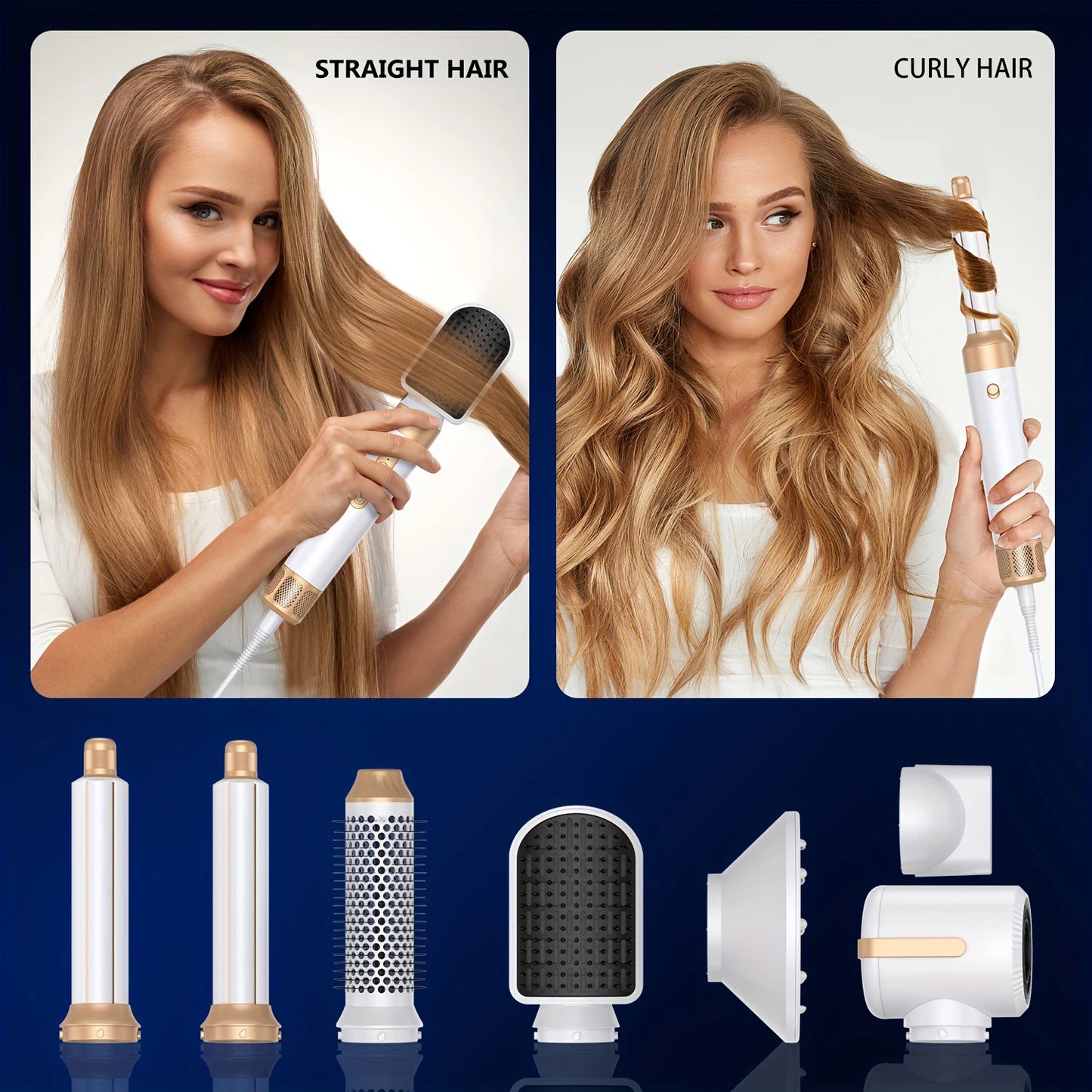 7-in-1 Brushless Hair Dryer with Diffuser, Ionic Curler & Hot Air Brush